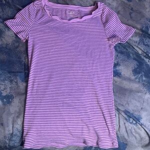 Merona Purple Striped Short Sleeve Tee